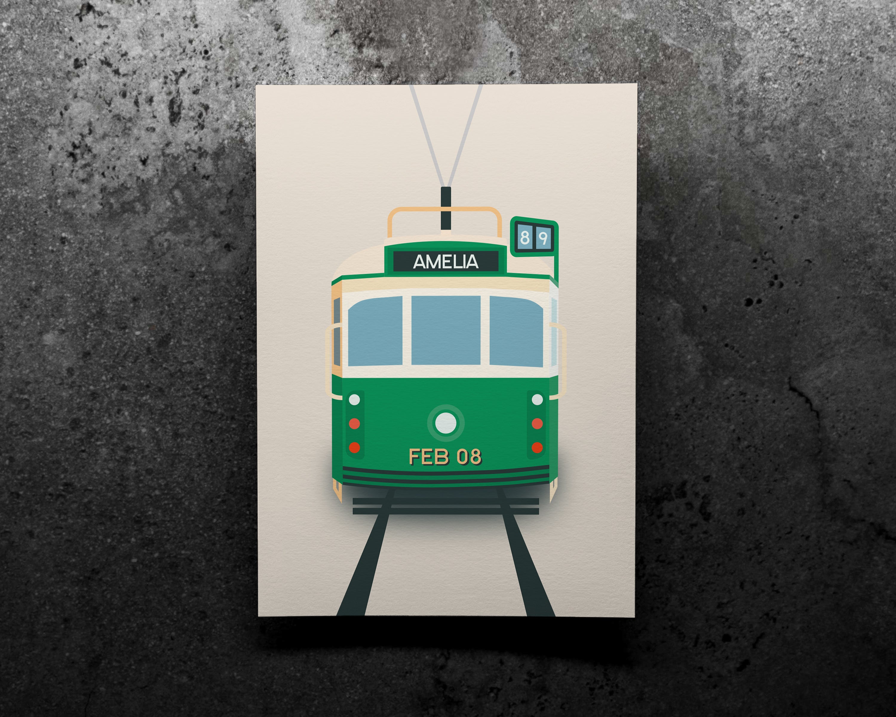 Custom Melbourne Birthday Tram Art Print image 2