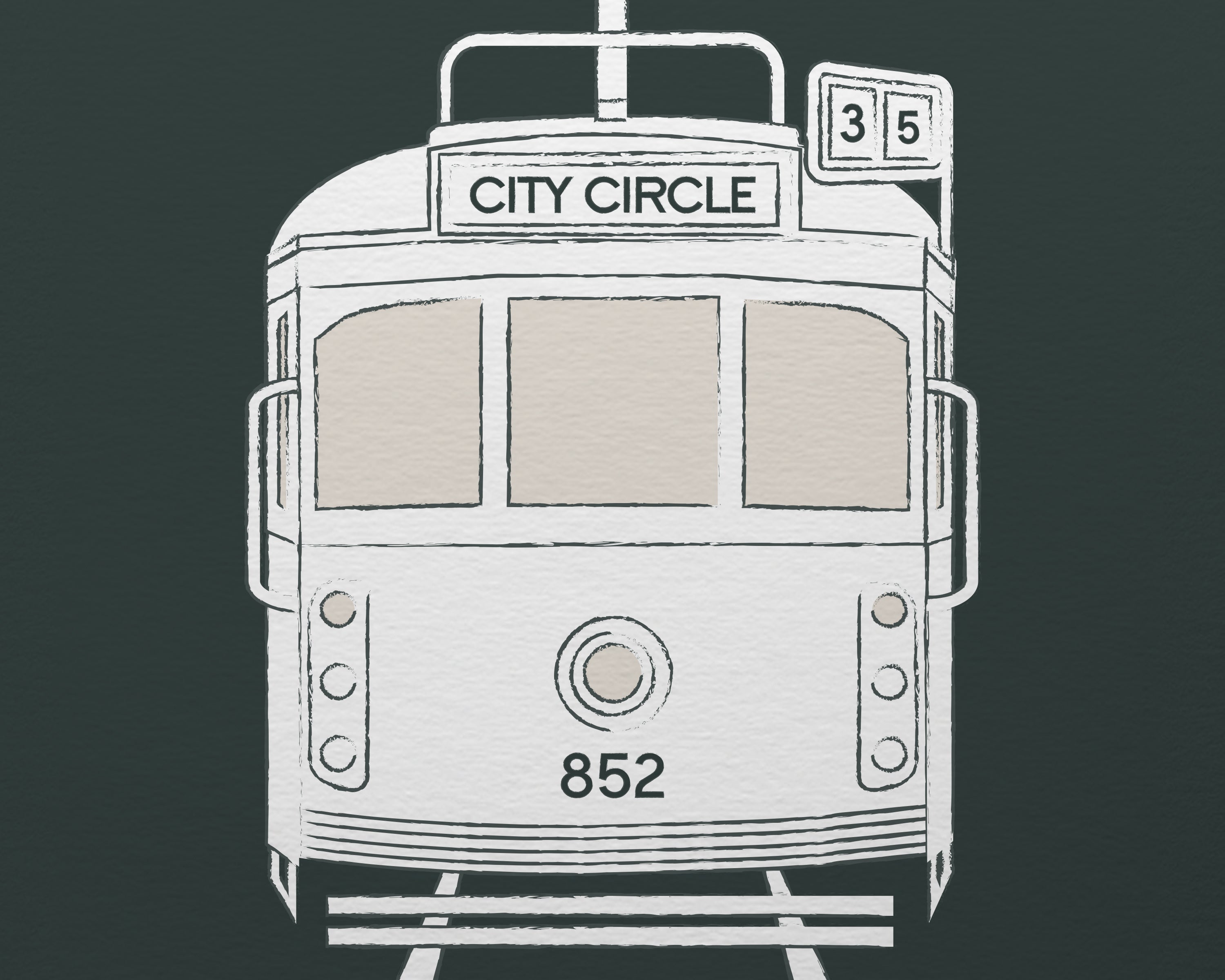 Melbourne City Circle Tram Postcard Print image 4