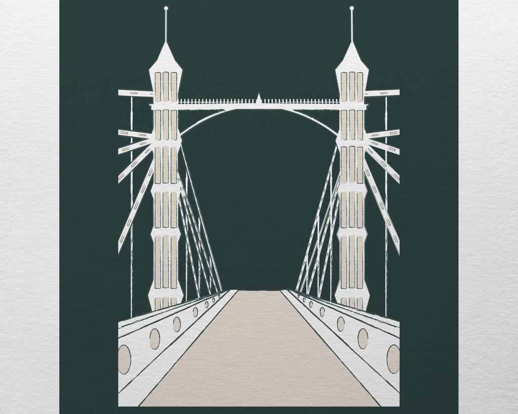 Albert Bridge London Postcard Print