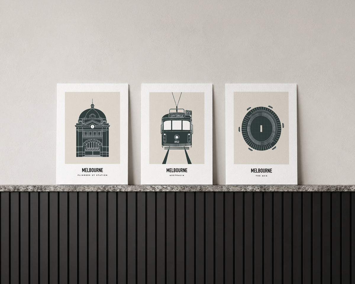 Iconic Melbourne Trio Art Print Bundle