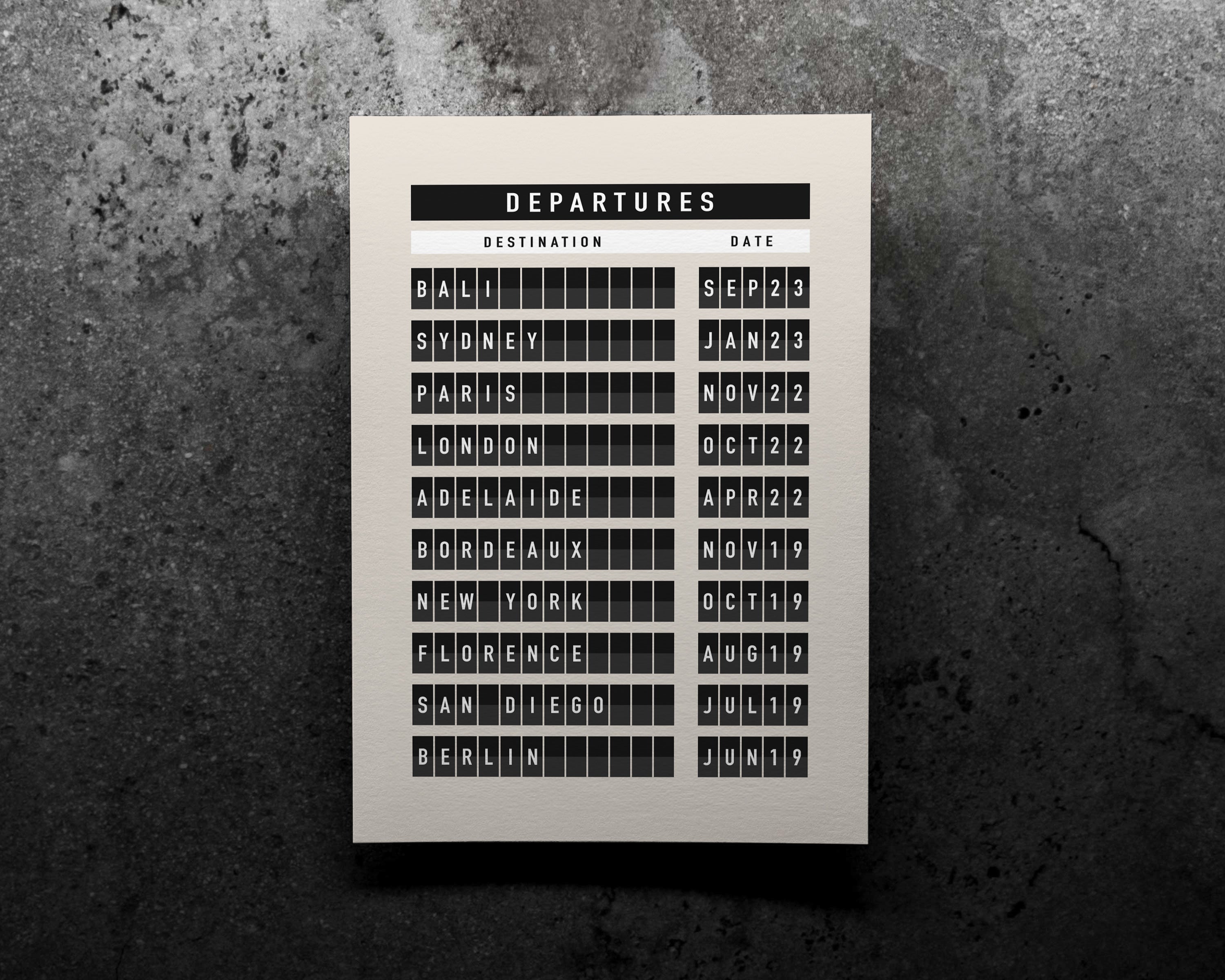 Custom Airport Departures Board Art Print image 0