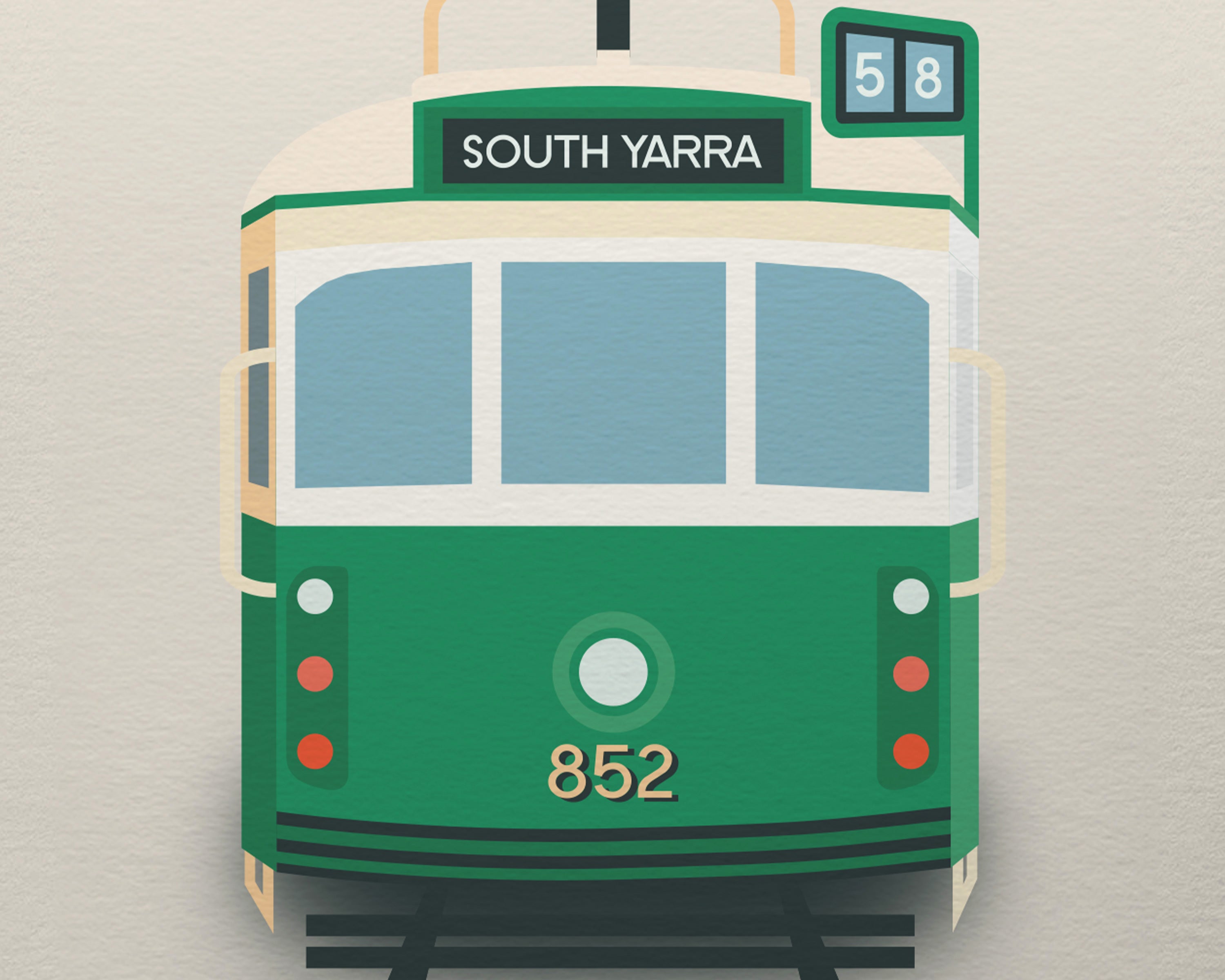 South Yarra Melbourne Tram Art Print image 1