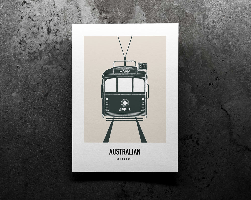 Custom Australian Citizenship Tram Art Print image 0