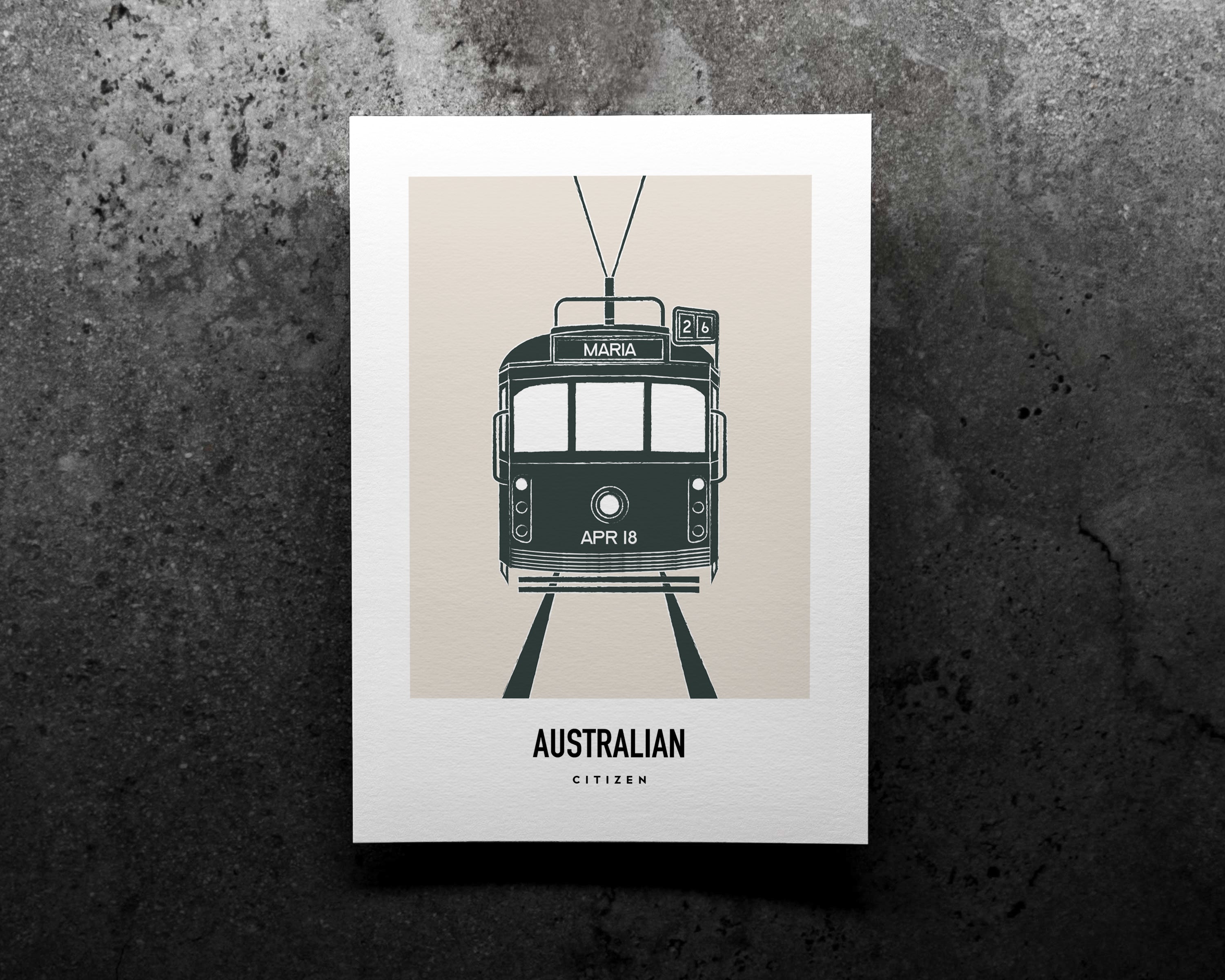 Custom Australian Citizenship Tram Art Print image 0