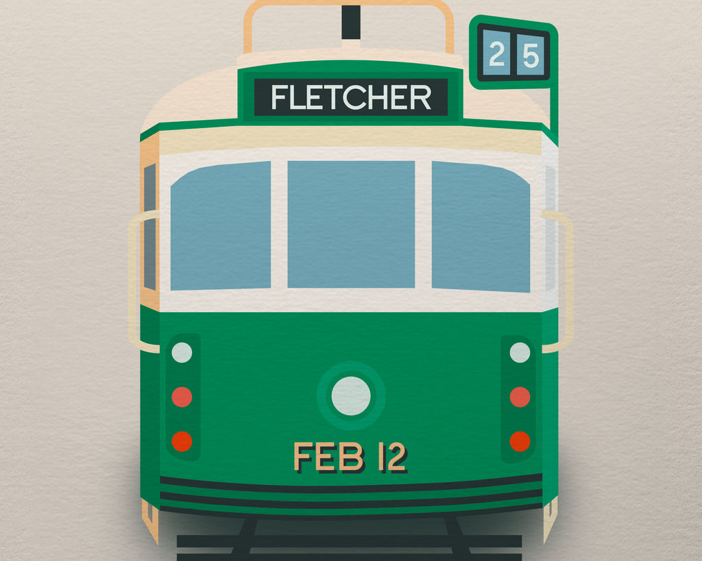 Create Your Own Melbourne Tram Birthday Art Print