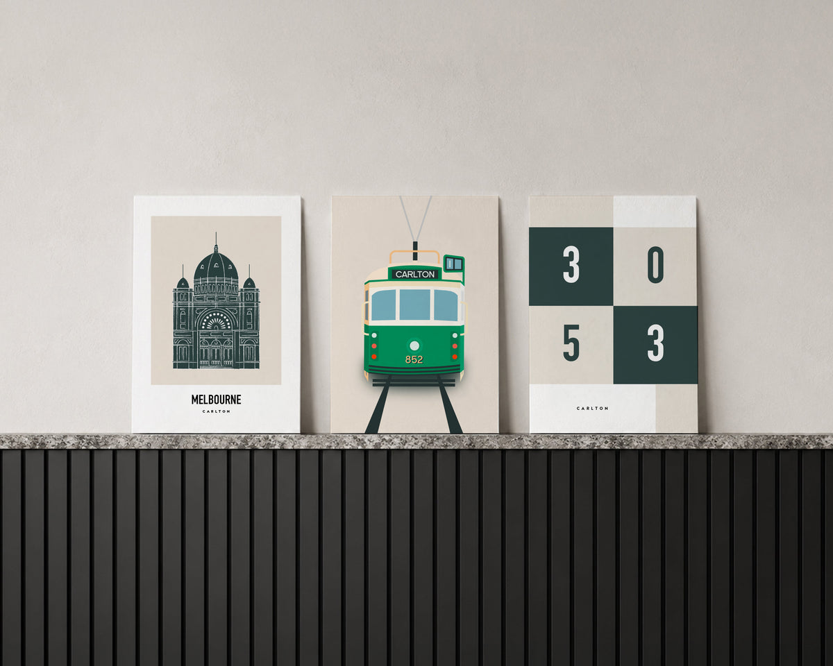 Carlton 3053 Trio Art Print Bundle