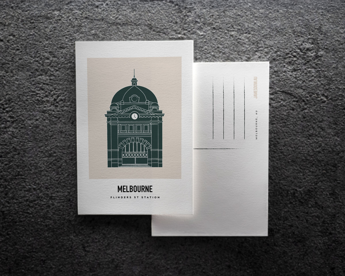 Flinders St Station Melbourne Postcard Print