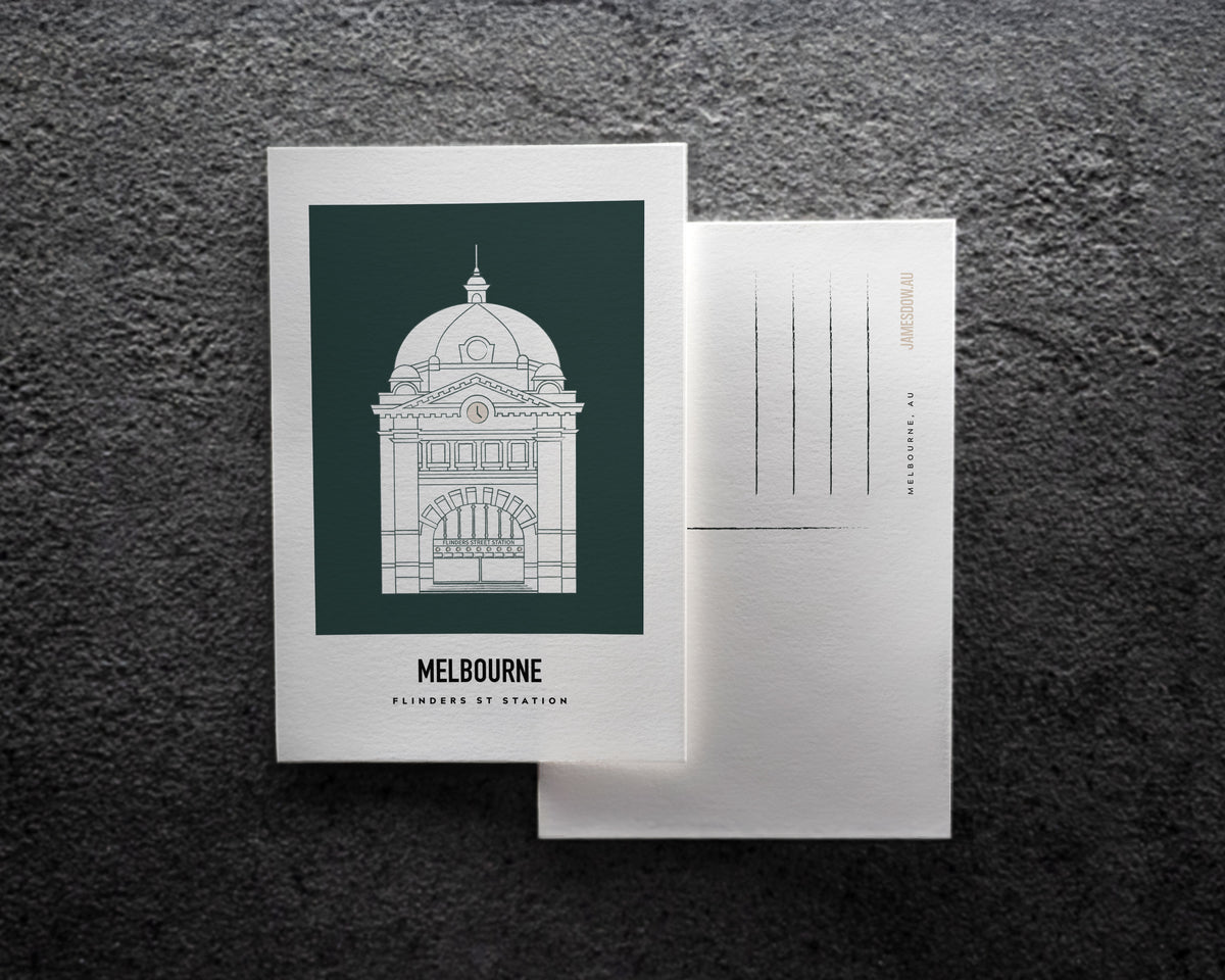 Flinders St Station Melbourne Postcard Print
