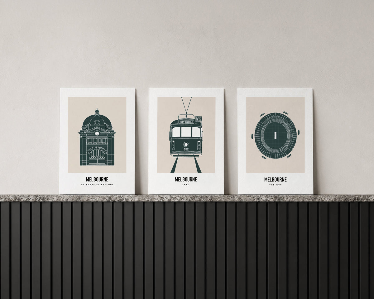 Iconic Melbourne Trio Art Print Bundle