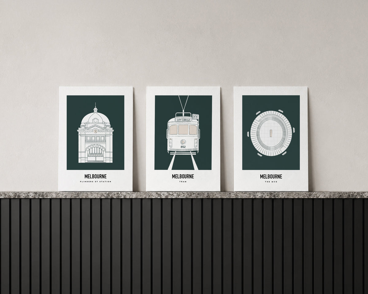 Iconic Melbourne Trio Art Print Bundle