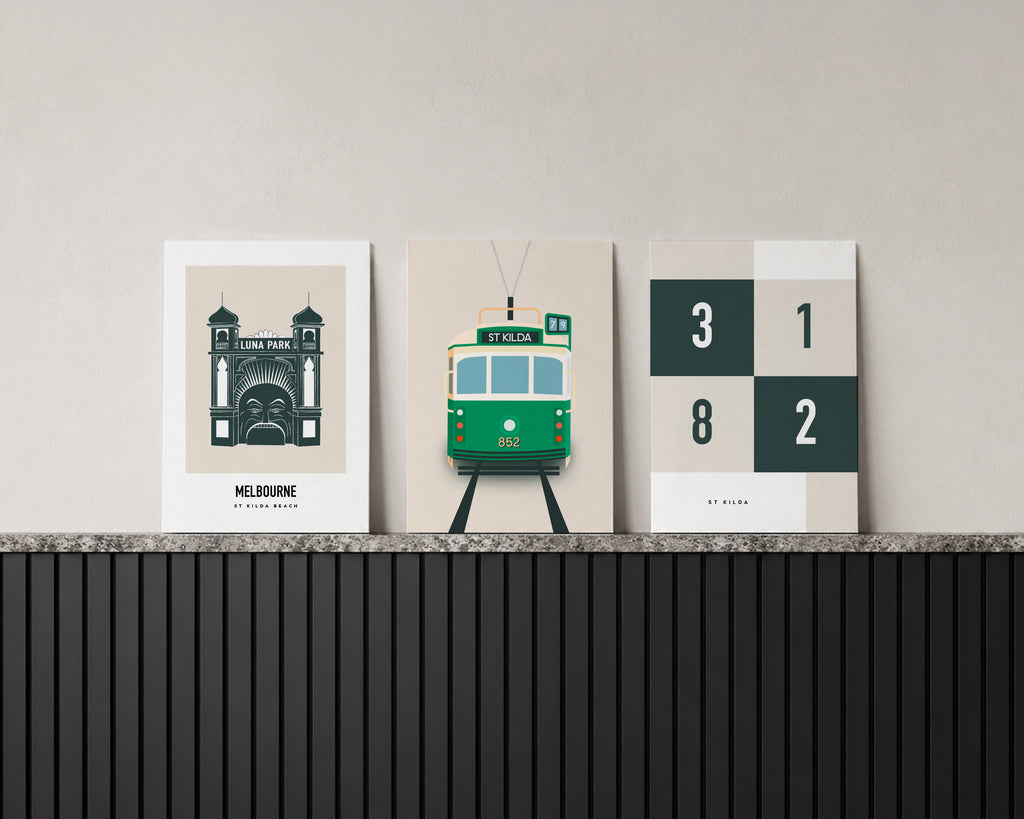 St Kilda 3182 Trio Art Print Bundle