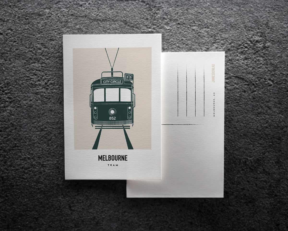Melbourne City Circle Tram Postcard Print