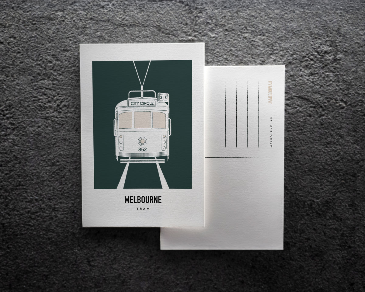 Melbourne City Circle Tram Postcard Print
