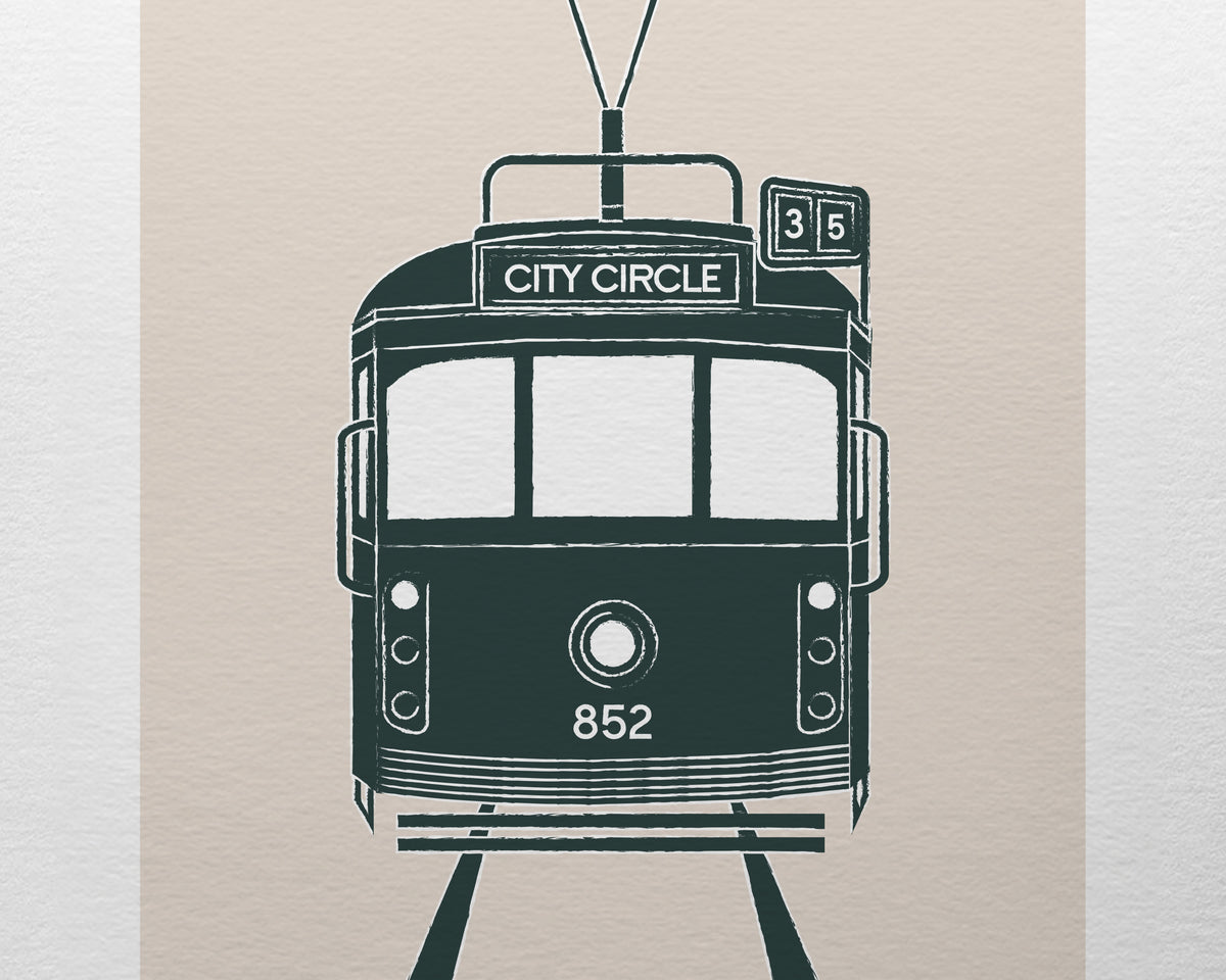 Melbourne City Circle Tram Art Print