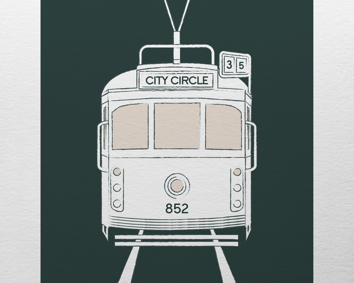 Melbourne City Circle Tram Art Print